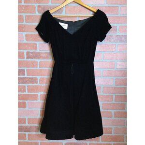 Vintage Scaasi Black Velvet Dress Size 4 Mini Fit Flare Gothic Princess Pinup